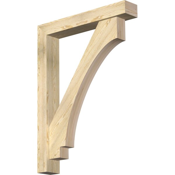 Ekena Millwork Imperial Block Rough Sawn Bracket w/ Offset Brace, Douglas Fir, 6"W x 36"D x 48"H BKT0604X36X48IMP05RDF - main